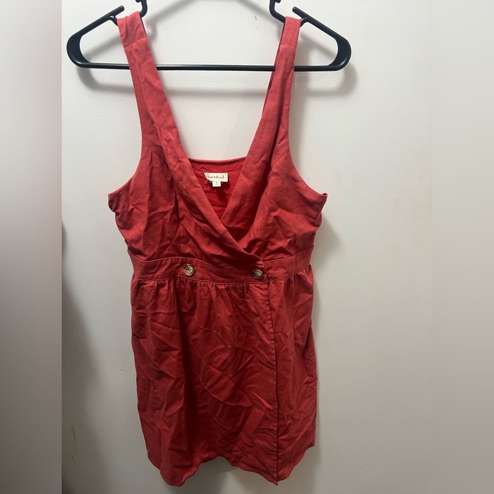 Linen Red Summer Dress